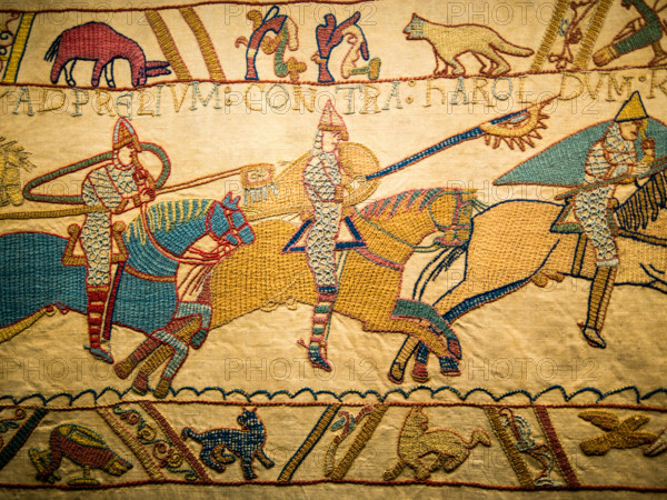 Bayeux Tapestry, Reading Museum, Reading Town Hall, Reading, Berkshire, England, UK, GB.
