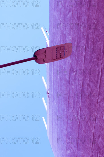 Vintage Lamp post and lamp brick pastel color creative texture and pattern for design and decoration isolate on background close up