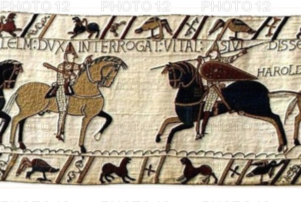 . Français : Le chevalier Vital sur la tapisserie de Bayeux English: Knight Vital on Bayeux Tapestry . 16 October 2010, 01:14 (UTC). Tapisserie de Bayeux 31109.jpg: Serge Lachinov (????????? ??? wiki) derivative work: PurpleHz (talk) 126 Chevalier Vital