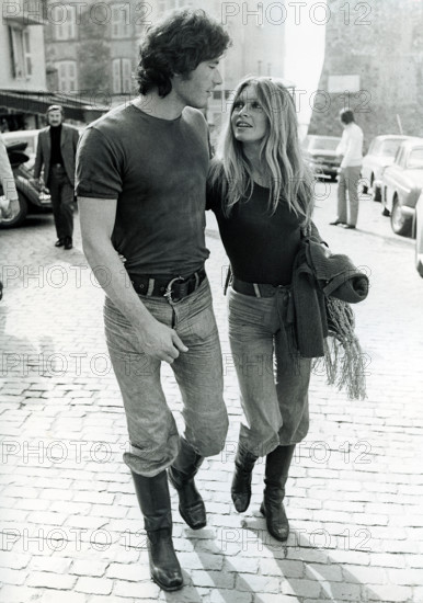 Brigitte Bardot and boyfriend Christian Kalt on holiday in St Tropez, December1971. File Reference #1012 010 THA © JRC /The Hollywood Archive - All Rights Reserved.