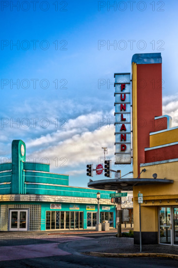 A retro feel of Seaside, Oregon's downtown area.
