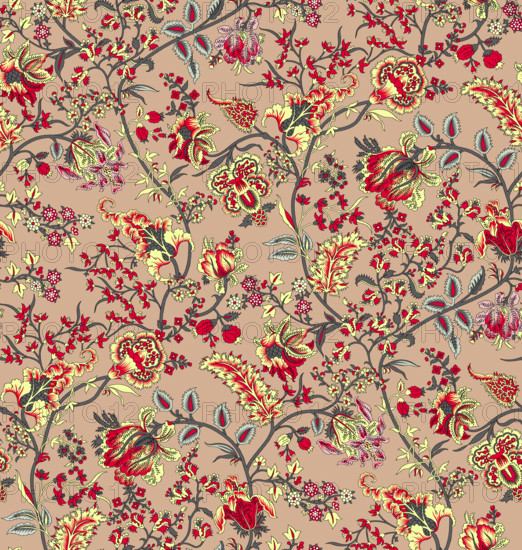 Seamless pattern with fantasy flowers, natural wallpaper, floral decoration ,flower pattern