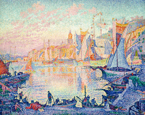 Paul Signac, The Port of Saint-Tropez, painting, 1901-1902