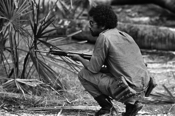 Jose Ramos-Horta near Batugade close to the border with Indonesia who making violent incursions into East Timor October 51975