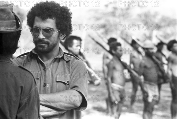 Jose Ramos-Horta and young recruits joining the army of resistance against the Indonesian incursion attacks East Timor 1975