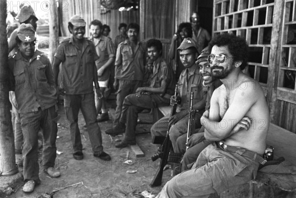 Jose Ramos-Horta with Fretilin forces in Batugade East Timor as Indonesia invades and attack local villages Oct 5 1975
