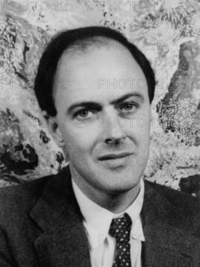 This image is a cropped portrait of Roald Dahl, the famous British author known for his children's books and imaginative storytelling.