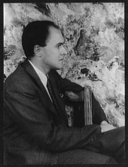 A portrait of the famous British author Roald Dahl, known for his children's books and storytelling.