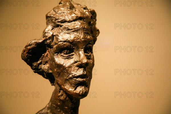 Close up, Annette, VI, Bronze sculpture by Alberto Giacometti, Swiss, Borgonovo 1901-1966. Metropolitan Museum of Art , New York City, USA.