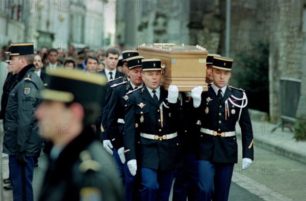 Francois Mitterrand Funeral in his home town of Jarnac in the Charente in south western France 11 January 1996