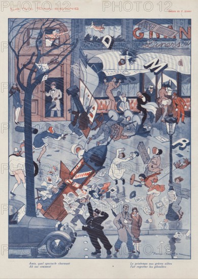 1930s France La Vie Parisienne Magazine Plate