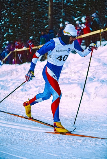 Patrick Rémy (FRA) competing in the men's 10km cross country skiing at the 1994 Olympic Winter Games.