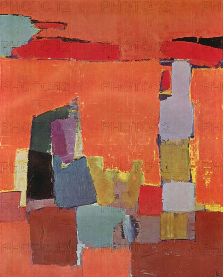 Nicolas de Staël; Figur am Meeresufer 1952; Figure on the sea shore; Figura en la orilla del mar; Postac na brzegu morza; ???·?·????; ????? Abstrakcja