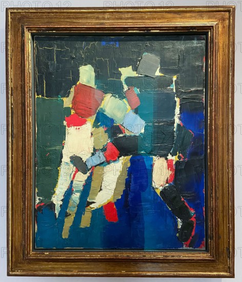 Aix-En-Provence, France - 04 20 2023: Granet Museum. Footballers painted by Nicolas De Stael