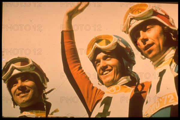 --- Olympische Winterspiele in Sapporo 1972: Anzeigetafel Russi,Collombin, Messner#Olympic  Winter games in Sapporo 1972: scoreboard Russi, Collombin, Messner