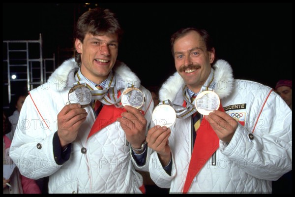 --- Olympische Winterspiele in Albertville 1992: Gusti Weder und Donat Acklin#Olympic Winter Games in Albertville 1992: Gusti Weder und Donat Acklin- RDB BY DUKAS