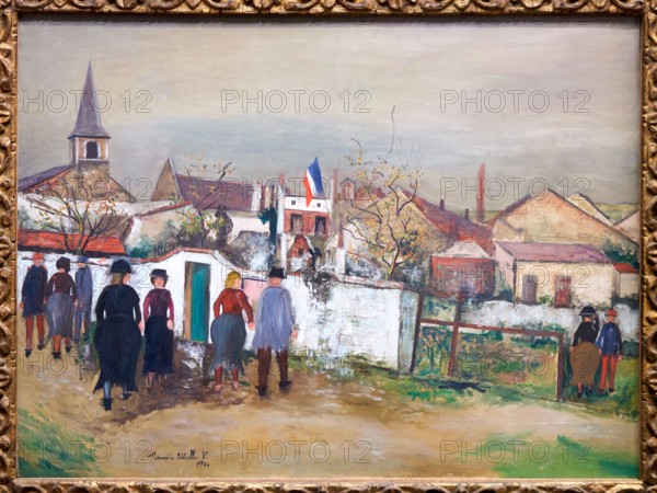 Maurice Utrillo (1883-1955), La Mairie au drapeau, 1924, Musee de L'Orangerie Museum, Tuileries, Paris, France