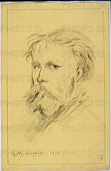 'Autoportrait' (1876) by Gustave Moreau is a self-portrait that highlights the artist's introspective exploration of his own image. Created during the late 19th century, it reflects Moreau's distinctive approach to portraiture and self-representation. The painting is housed in the Musée Gustave Moreau.