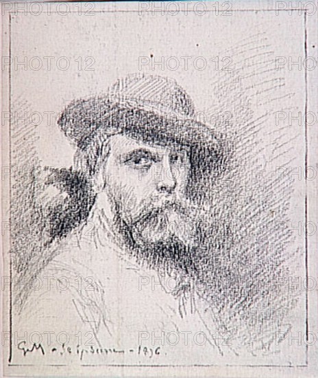 This self-portrait by Gustave Moreau from 1876 captures the artist in a reflective pose, showcasing his mastery of self-representation. The work is housed in the Musée Gustave Moreau and highlights Moreau's introspective nature and attention to detail.