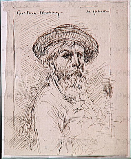 In 'Autoportrait,' created between 1850 and 1895, Gustave Moreau presents a self-portrait that showcases his distinctive style, focusing on introspection and artistic identity. The work is part of the MusÃ©e Gustave Moreau collection.