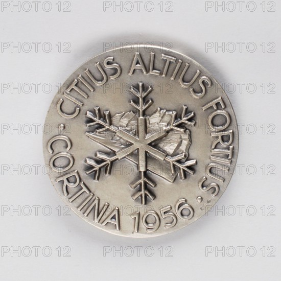 Jul 21, 2016 - Boston, Massachusetts, U.S. - Cortina 1956 Winter Olympics Silver Winner's Medal, sold for $9,432. The 1956 Winter Olympics, officially known as the VII Olympic Winter Games was a winter multi-sport event celebrated in Cortina d'Ampezzo, Italy. This celebration of the Games was held from 26 January to 5 February 1956. (Credit Image: © RR Auction/ZUMA Wire/ZUMAPRESS.com)