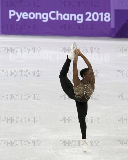 February 11, 2018 - Pyeongchang, KOREA - Mae Berenice Meite (FRA) during the women's short program team figure skating event during the Pyeongchang 2018 Olympic Winter Games at Gangneung Ice Arena. (Credit Image: © David McIntyre via ZUMA Wire)