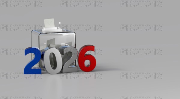 Ballot box for the 2026 municipal elections - 3D rendering