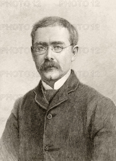 Rudyard Kipling, 1865 to 1936. British author.