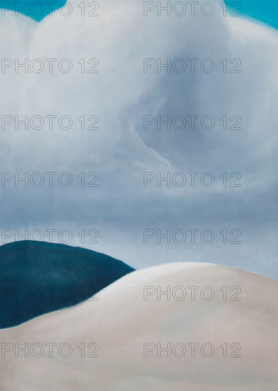 The cloud serene landscape oil painting New Mexican mountains abstract