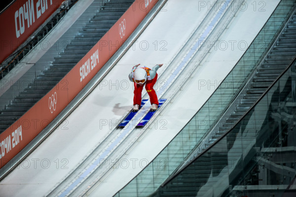 Julia Clair (FRA) competing in Women's Ski Jumping at t he Olympic Winter Games, Sochi 2014