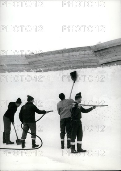 Feb. 02, 1964 - IXth Olympic Winter Games Innsbruck 1964: The snow at Innsbruck is very rare. Now it is necessary to repair the