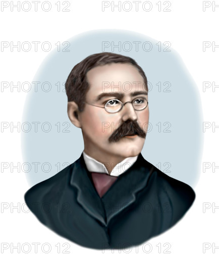 Rudyard Kipling Portrait Modern Illustration