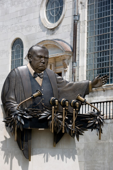 FULTON, MISSOURI – July 1, 2015: Don Wiegand’s bronze sculpture commemorates Winston Churchill's"Iron Curtain" speech.