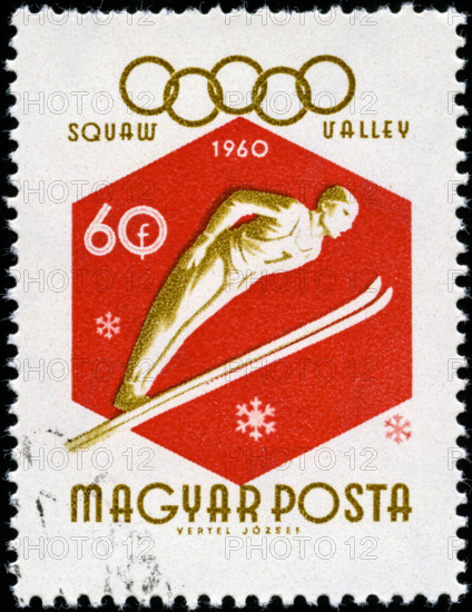 Postage stamp from Hungary in the Winter Olympics 1960 - Squaw Valley series