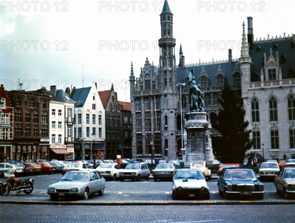 Market Square in Bruges, Belgium pictured in 1972