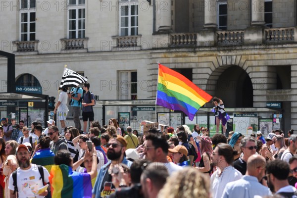 Nantes, France, June 11, 2022: Gay pride in Nantes in france.