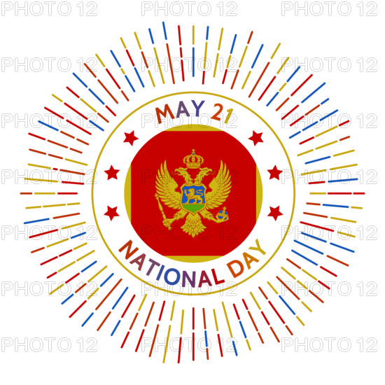 Montenegro national day badge. Referendum on independence from Serbia and Montenegro in 2006. Celebrated on May 21.