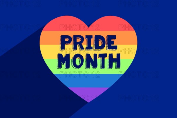 LGBT rainbow pride with happy pride month. Rainbow Pride Flag Colors. Banner Illustration with Text for Pride Month