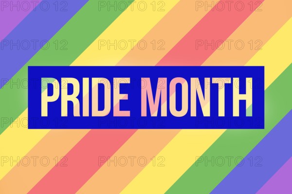 LGBT rainbow pride with happy pride month. Rainbow Pride Flag Colors. Banner Illustration with Text for Pride Month