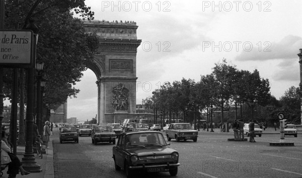 Paris, France - 1974: view of Arc de Triomphe