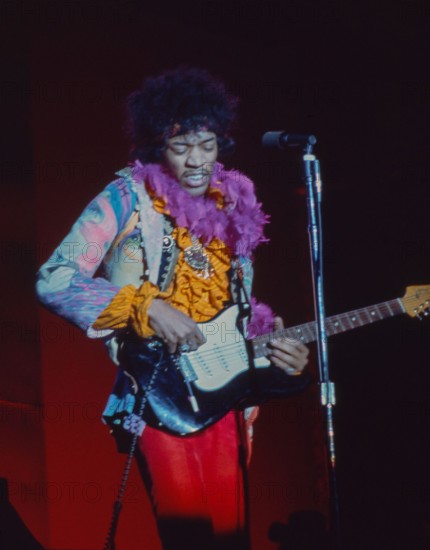 June 17, 1967, Monterey, California, USA: The Monterey International Pop Music Festival was a three-day concert event held June 16 to June 18, 1967 at the Monterey County Fairgrounds in Monterey.. . The festival is remembered for the first major American appearances by The Jimi Hendrix Experience, The Who and Ravi Shankar, the first large-scale public performance of Janis Joplin and the introduction of Otis Redding.. . Hendrix' use of extremely high volumes, the feedback this produced, and the combination of the two along with his dive-bombing use of the vibrato bar on his guitar, produced sou