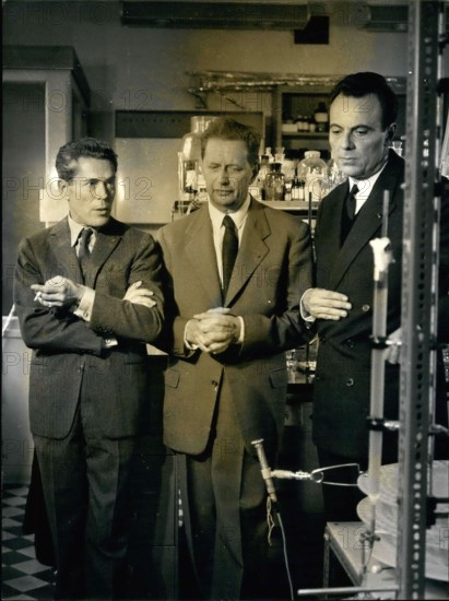 Oct. 14, 1965 - Three French professors received the Nobel Prize for Medicine, decided upon by a jury. Pictured: The three winners from left to right: Jacques Monod, Andre Lwoff, and Francois Jacob at the Pasteur Institute.