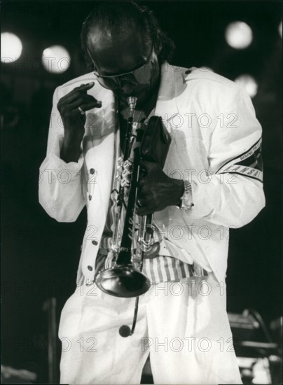 Jul. 07, 1985 - Montreux Jazz-Festival: Last Week-end was one of the highlights of this-year Jazz-Festival of Montreux. Photo Shows World-famous, 63-year-old Miles Davis during his four hours performance.