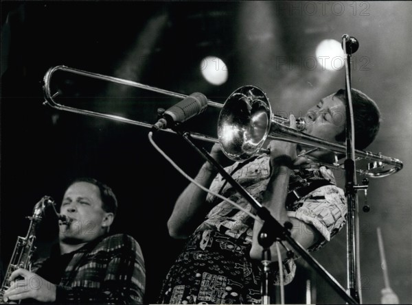 Jul. 07, 1985 - Montreux Jazz-Festival Last week-end was one of the highlights of the famous Jazz Festival of Montreux this year.Picture shows Ray Anderson, belonging to the Jazz-Funk group Slicka-phonics.