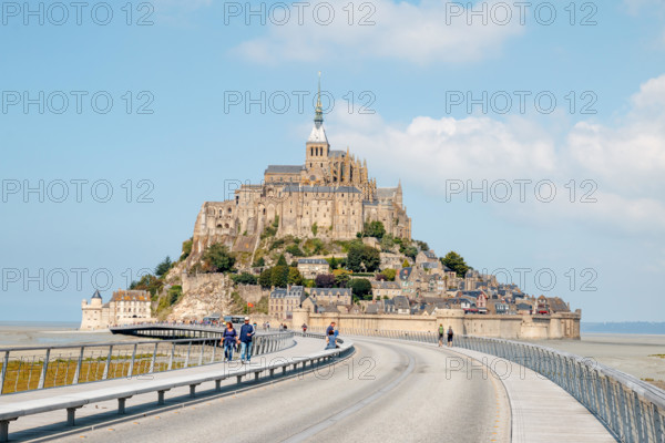 [Editorial Use Only] LE MONT ST. MICHEL, FRANCE - SEPTEMBER 2015: Mont Saint-Michel with the new bridge finished in 2014