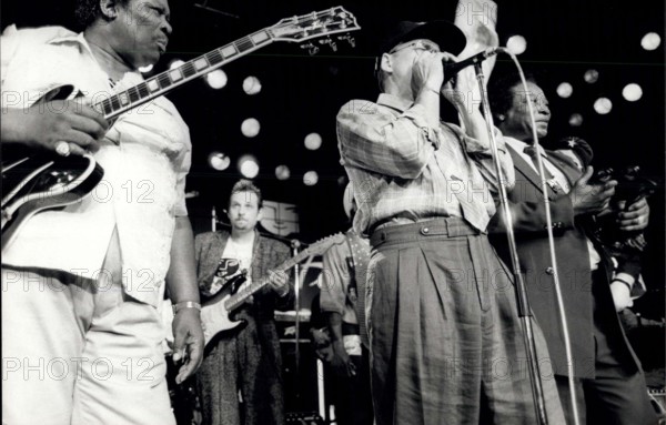1969 - B.B.King: Famous blues-guitarist B.B.King is seen here during his performance at the Montreux Jazz Festival, on July 9. To his left, Claude Nobs, founder of the Montreux Jazz Festival. © Keystone Pictures USA/ZUMAPRESS.com/Alamy Live News