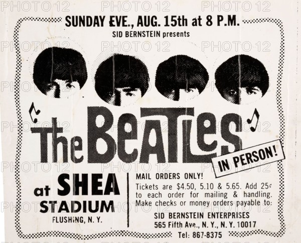 Beatles Shea Stadium Oversized Advertisement (1965)