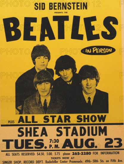 The Beatles Concert Poster Shea Stadium All Star Show