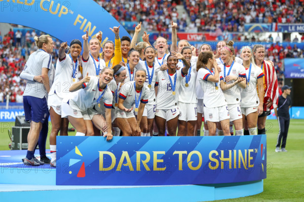 Lyon, France. 07th July, 2019. Players the United States during match against the Netherlands game valid for the Final of the Women 's Soccer World Cup in Lyon in France this Sunday, 07. Credit: Brazil Photo Press/Alamy Live News