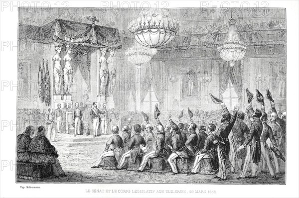 First session of the Sénat conservateur at the Tuileries 29th March 1852